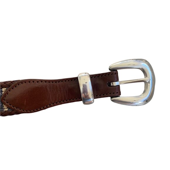 Vintage Boho Southwestern Woven Silver Buckle Belt 38 - Picture 7 of 9